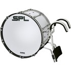 Sound Percussion Labs Birch Marching Bass Drum With Carrier - White 26 X 14 In 