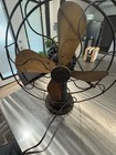 Antique Ge Coin Operated Fan     Brass Blades Missing Coin Door Works As-is