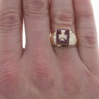 Yellow Gold Knights Of Columbus Men s Fourth Degree Ring 10k Lab-created Ruby Kc