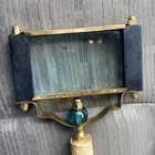 Antique Large Bone Brass Bead Victorian Art Nouveau Magnifying Glass Magnifier