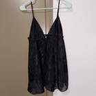 Vintage 1999 Sz S Black Victoria s Secret Tie-front Babydoll Tank Top