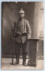 Rppc Wwi German Soldier Helmet Rifle 1871 Mauser Bayonet Real Photo Postcard