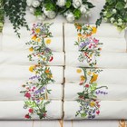 12 Pcs Christmas Floral Cloth Napkins Decorations Bulk Embroidered Wildflower
