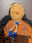 Antique  Native American Indian Beaded Buckskin Leather 9 1 2  Plains Tribe Doll
