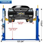 Weize 12000lbs 2 Post Car Lift With 220v 4hp Motor