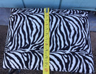Zebra Print Footstool With Metal Scroll Legs Plush Soft