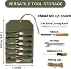 Chisel Roll 12 Pockets Roll Up Tool Pouch waxed Canvas Small Tool Roll Organizer