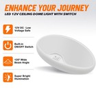 12v 6  Rv Oval Led Ceiling Light Camper Trailer Under Cabinet With Switch