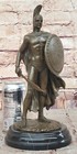 Art Deco Large Odysseus Roman Warrior Bronze Sculpture Marble Base Figure Decor
