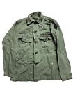 Korean War 50s Og 107 Sateen Utility Jacket Small Us Army Shirt Patches