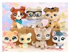 7x Lps Mini Pet accessories Collie Dog Shorthair Cat Figure Bobble Head Cute Toy