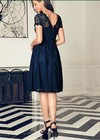 Size Xxl 1x 2x Navy Blue Floral Lace Vintage Swing Dress Wedding Evening Plus
