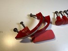 Vintage Art Deco Bakelite Chrome Drawer  2 Handles   4 Matching Knobs Knob Red