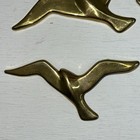Vtg Set Of 3 Flying Birds Seagulls Brass Hanging Mcm Wall Decor