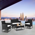 4 Pcs Outdoor Patio Lawn Sofa Set Rattan Wicker Furniture Table W  Cushion