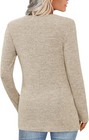 Women s Fall Long Sleeve Tunic Tops For Leggings V Neck Button Small  Khaki 