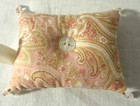 Impie Hattie   Bea Pink Floral Paisley Pin Cushion W  Beaded Corners   Tag 2009