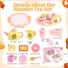 Tea Party Set Wooden Tea Sets For Toddlers 3-5 Play Food Pretend Play Toys Kids 