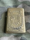 2001 Vintage Zippo Lighter - Barrett Smythe - American Indian - Solid Brass