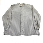 Vtg  Usa Wah Maker Men s Frontier Old West Collar Stud Gray Stripe Shirt Xl