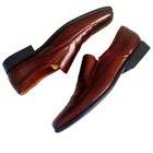 Fernandininy Classic Brown Leather With Ribbed Detail Formal Dress Shoes Us11 5