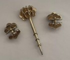 Vintage Rare 1950s Monet Ruffeleer Gold Tone Brooch   Clip Earrings Ad Piece
