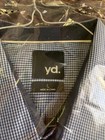 Dress Shirt Large Slim Fit Long Sleeve Button Down Yd Blue lt Blue white