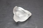 Authentic Lalique Clear Satin Crystal Entwined Knotted Heart Paperweight Signed