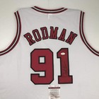 Autographed signed Dennis Rodman Chicago White Jersey Jsa Coa Auto
