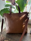 Madewell The Zip Top Transport Tote Bag Small Crossbody In Brown English Leather