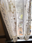Pair Of Embroidered Net Lace Curtain Panels Zz684