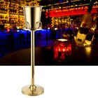Floor Standing Golden Champagne Ice Bucket Stainless Steel Wine Cooler Ice Gift