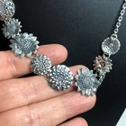 4773 Or Paz Pz Sterling 925 Flower Sun Floral Necklace 17-19  Israel 28 9g Nwot