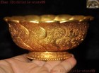 China Chinese Dynasty Palace Bronze 24k Gold Gilt Animal Pattern Tea Cup Bowl