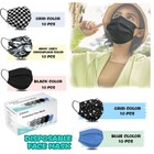 50 Pack Protective Mouth Cover Disposable Multi-color 4-ply Adult Face Masks