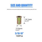Glarks 100pcs 5 16 -18unc Zinc Plated Carbon Steel Rivet 5 16 -18unc  Yellow