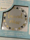 Pearhead First Year Foil Belly Stickers Milestone Baby Boy Gray gold Shower