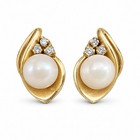 Vintage 14k Gold Pearl Diamond Earrings   Pendant Set