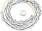 6mm Vintage Black And White Stripes African Glass Beads-2209