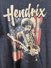 Jimi Hendrix Guitar Usa Flag T-shirt Black Size Xl Band T-shirt