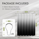 Amazerbath Shower Curtain  Cloth Ombre Black Shower Curtain Set With 12 Hooks  W