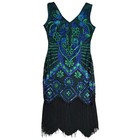 1920s Flapper Dress Full-sequin Fringe Costume Party Unique Vintage Size Medium