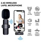 Wireless Lavalier Microphone Audio Video Recording Mini Mic For Android iphone