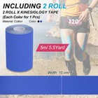 2 Rolls 4 Inch X 16 4ft Kinesiology Tape Athletic Tape  Black dark Blue