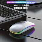 2 4ghz Wireless Optical Mouse Usb Rechargeable Rgb Cordless Mice For Pc Laptop