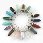 16pc Chakra Quartz Glass Crystal Point  Healing Gemstone Pendant Necklace  li