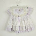 Vtg Bryan Baby Toddler Girls Sz 18 Months Circle Dress Purple White Ruffle Lace