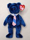 Ty - Beanie Baby  pops  Blue Bear W  Usa Flag Tie Plush - 8  - Blue
