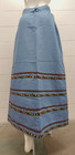70s Vintage Hippie Denim Studded Skirt Long Midi Length Size S m Waist 28 Inch