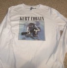 Kurt Cobain H   M 2019 Nirvana White Long Sleeve Shirt Quote On Back   Adult L